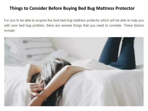 Things to Consider Before Buying Bed Bug Mattress Protector