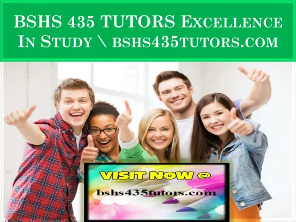 BSHS 435 TUTORS Excellence In Study \ bshs435tutors.com