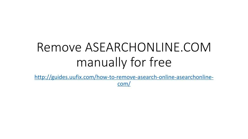 remove asearchonline com manually for free