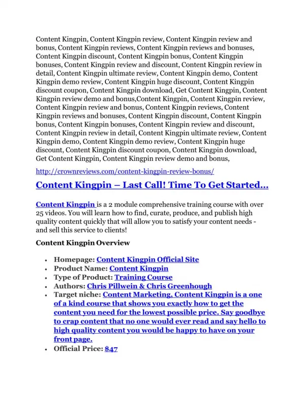 Content Kingpin Review and (MASSIVE) $23,800 BONUSES