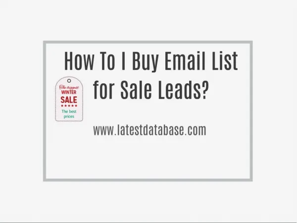 Shopping for Email list and gross sale leads