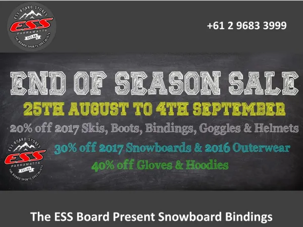 The ESS Board Present Snowboard Bindings