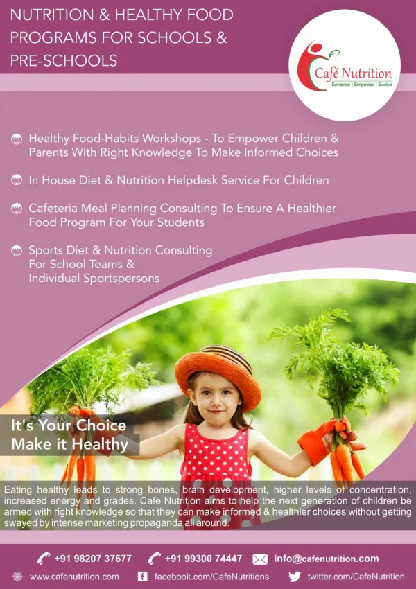 Right Nutrition for Children to make them smart