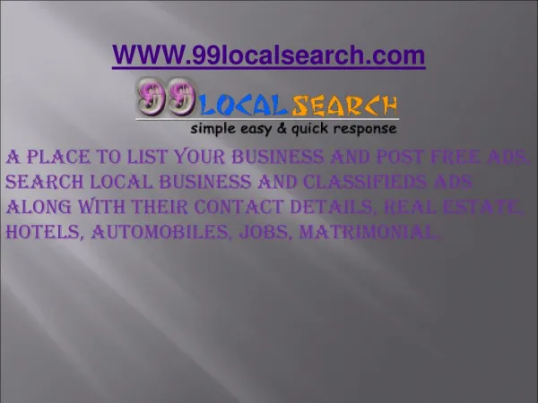 Post Free Ads | Free classifieds website| Ad posting -99localsearch