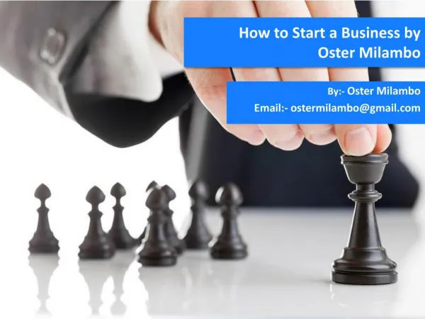 How to Start a Business by Oster Milambo