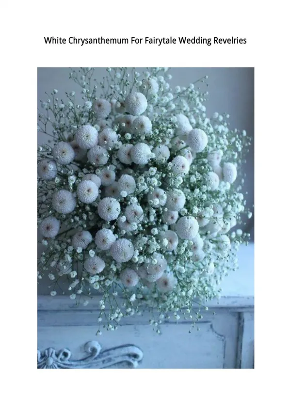 White Chrysanthemum For Fairytale Wedding Revelries