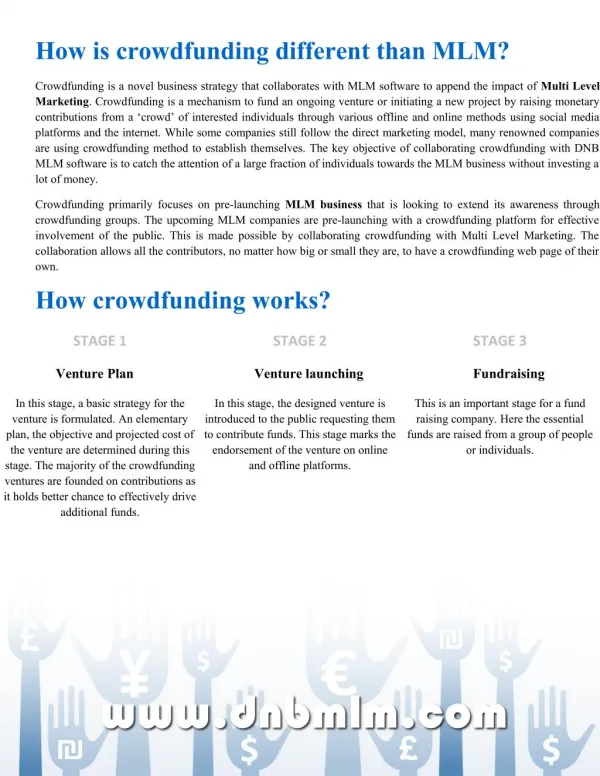 How is crowdfunding different than MLM? dnbmlmsoftwaresolutions