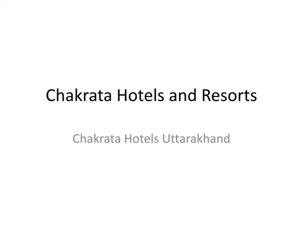 Chakrata Hotels Uttarakhand