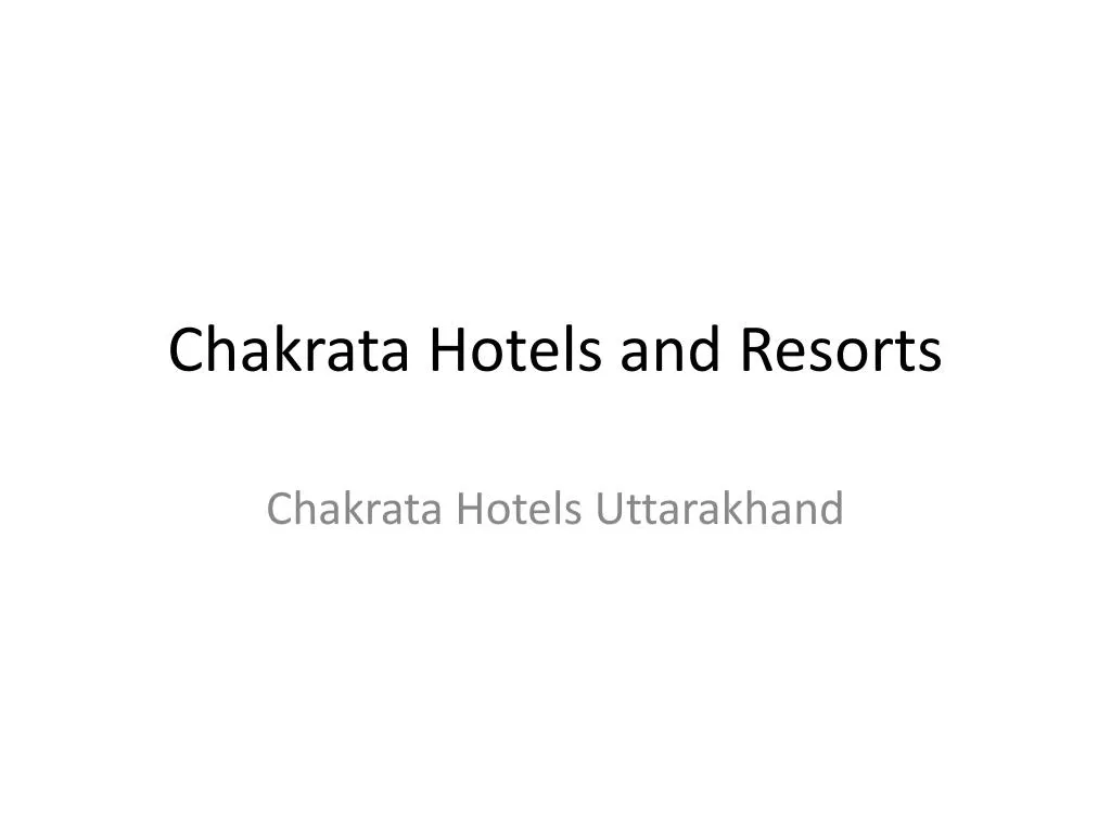 chakrata hotels and resorts