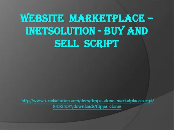 WEBSITE MARKETPLACE – INETSOLUTION - BUY AND SELL SCRIPT