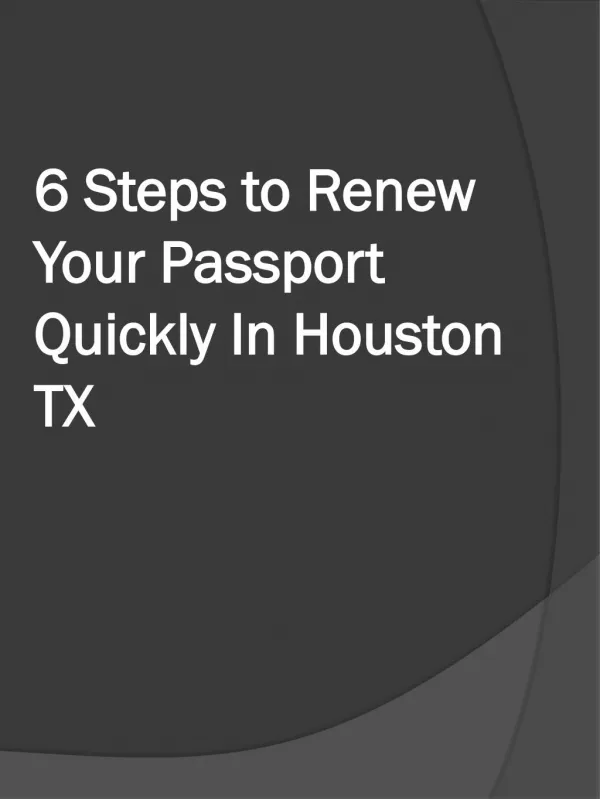 Passport Renewal Services in Houston TX