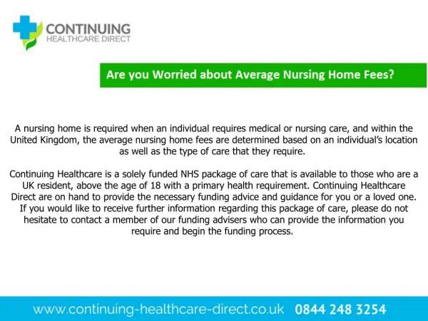 Average Nursing Home Fees - Continuing Healthcare Direct