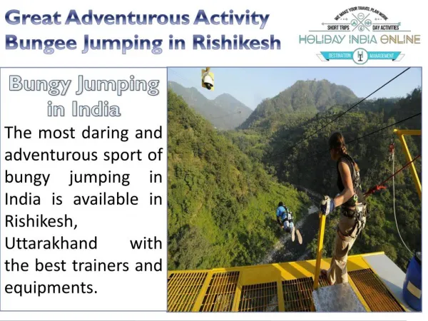 Great Adventure Activity Bungee Jumping Rishikesh