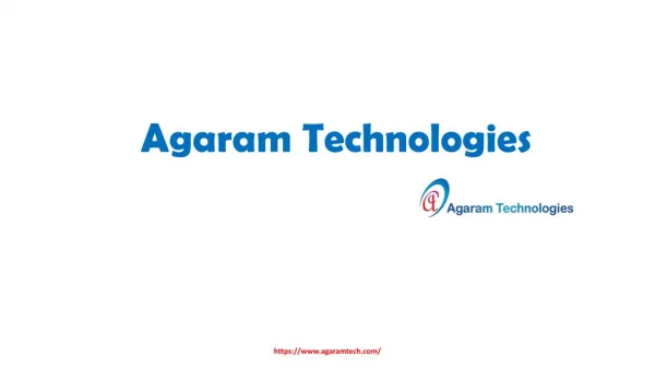 Agaram Technologies Introduction - LIMS Software Providers