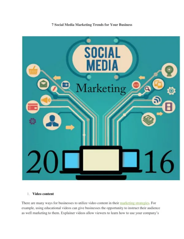7 Social Media Marketing Trends for Your Business