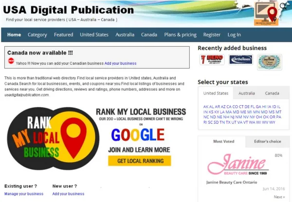 USA digital publication - Great local business directory