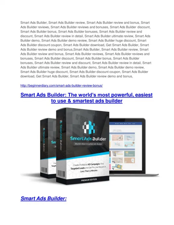 Smart Ads Builder review and $26,900 bonus - AWESOME!