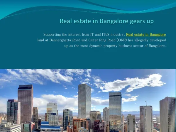 Real estate in Bangalore gears up