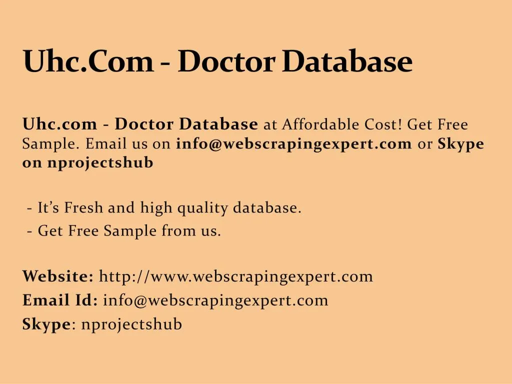 uhc com doctor database