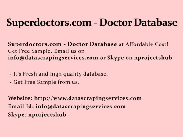 Superdoctors.com - Doctor Database