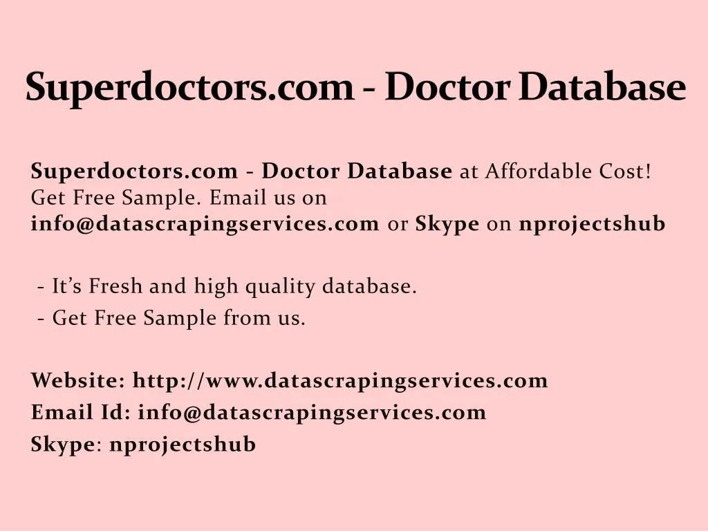 superdoctors com doctor database
