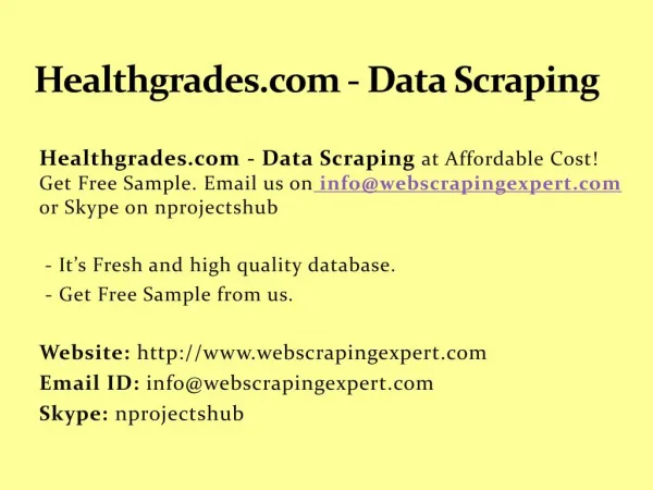 Healthgrades.com - Data Scraping