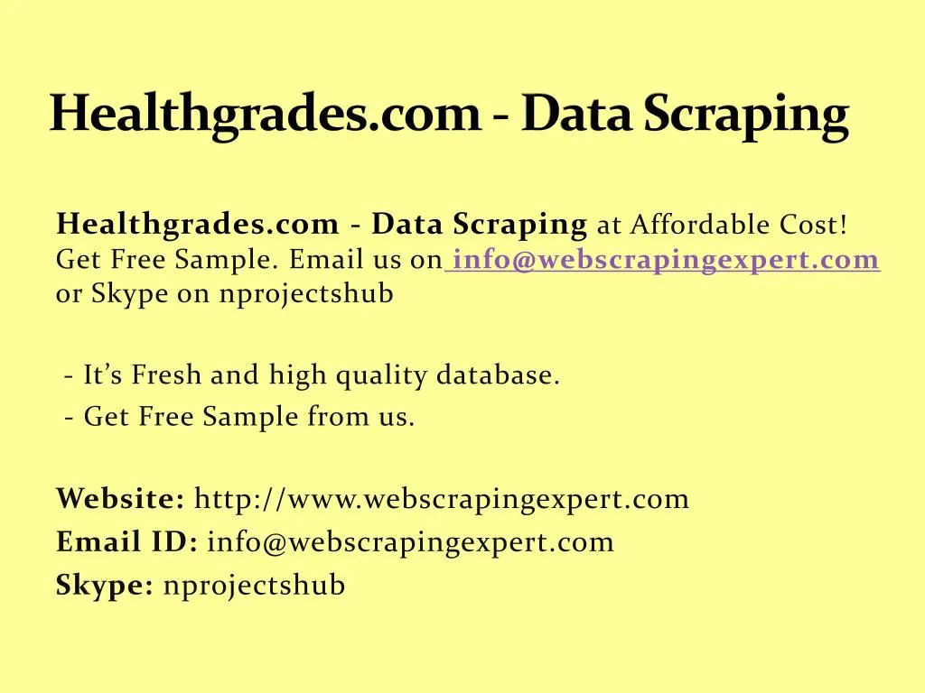 healthgrades com data scraping
