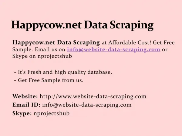 Happycow.net Data Scraping