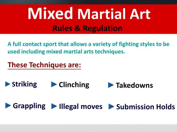 Mixed Martial Art Rules & Regulation