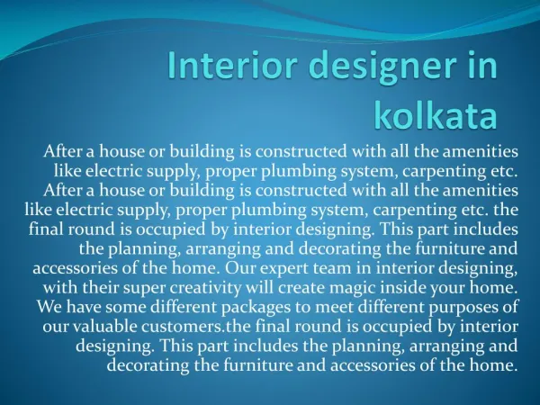 Interior Designer in Kolkata