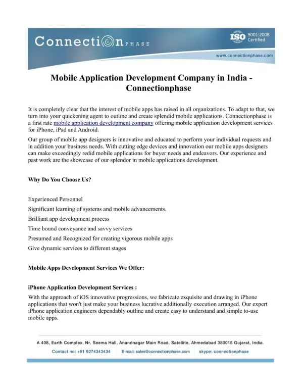Mobile application development with various platform