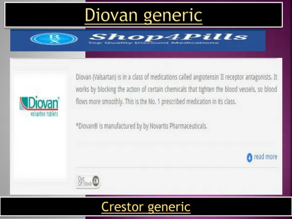 Diovan generic