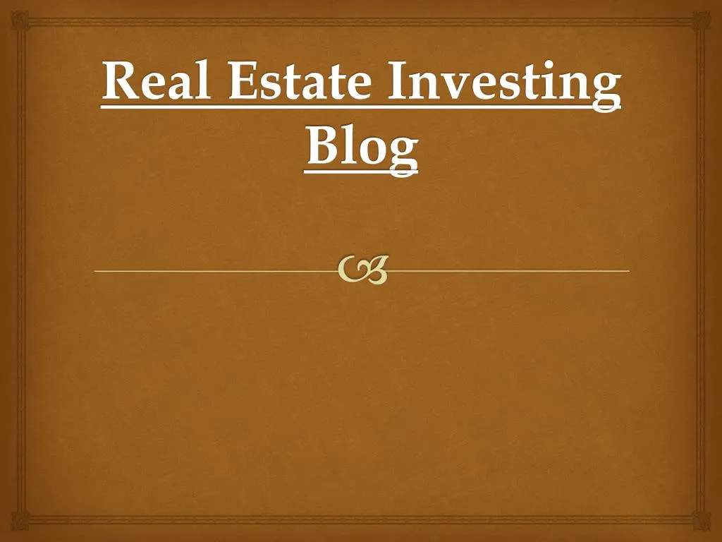 real estate investing blog