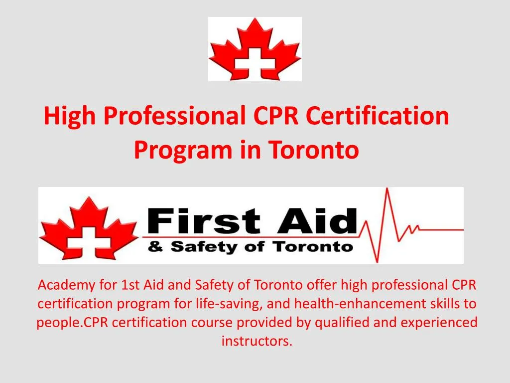 high professional cpr certification program in toronto