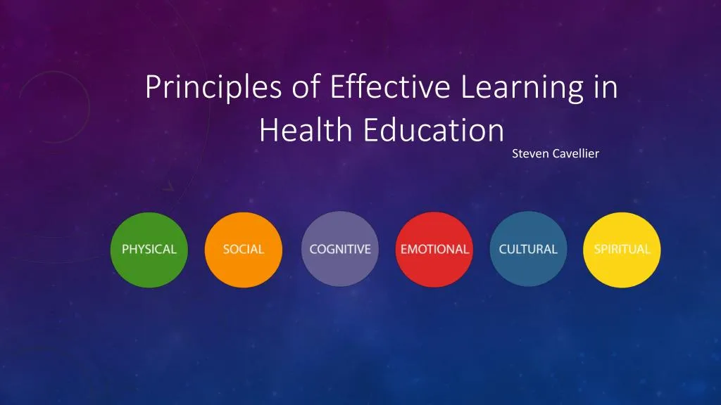 principles of effective learning in health education