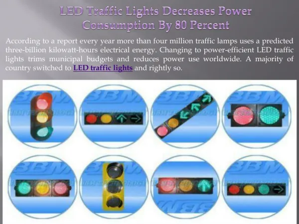 LED Traffic Lights Decreases Power Consumption By 80 Percent