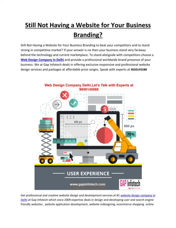 Still Not Having a Website for Your Business Branding?