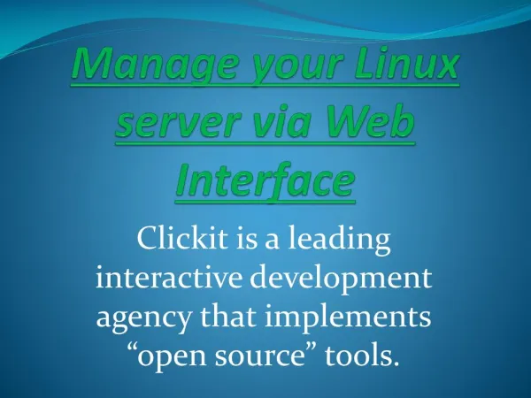 Manage your Linux server via Web Interface - ClickITtech