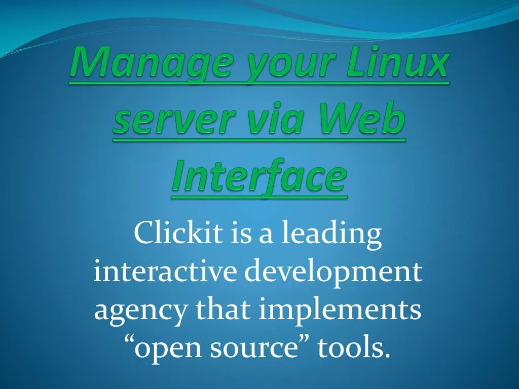 manage your linux server via web interface