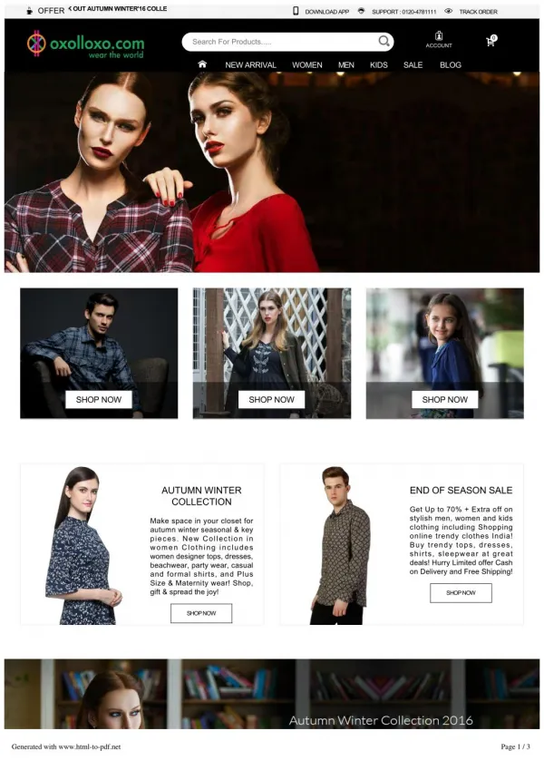 Online clothes shopping - Shop fashion apparel, women, men, kids clothing, online clothing store in India | oxolloxo.co