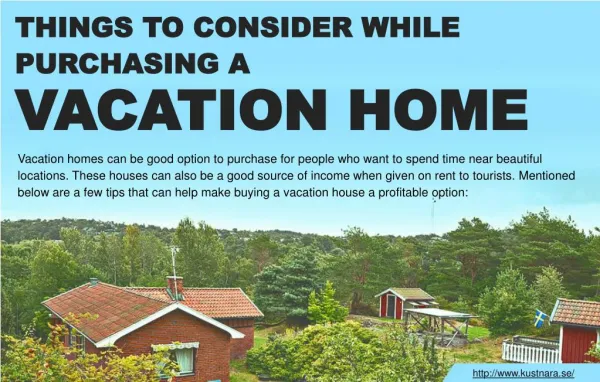 Few tips to remember before purchasing vacation homes