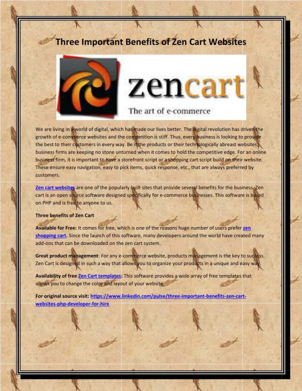 Three Important Benefits of Zen Cart Websites
