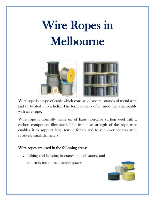 Wire Rope Melbourne