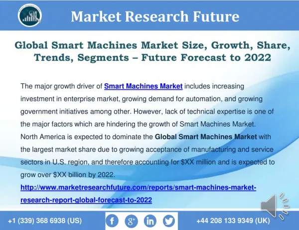 Global Smart Machines Market Technologies, Key Players, Applications, Regional Analysis – forecast to 2027