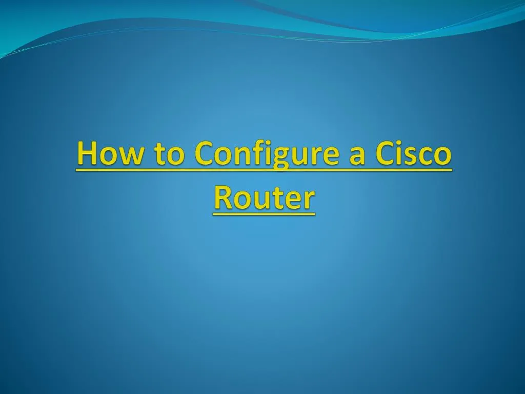 how to configure a cisco router