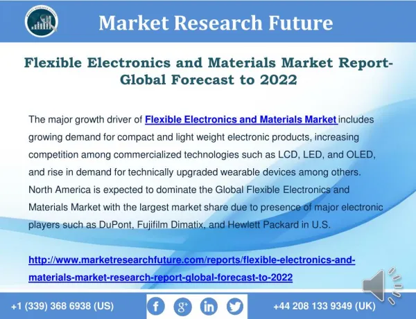 Flexible Electronics and Materials Market Report- Global Forecast to 2022