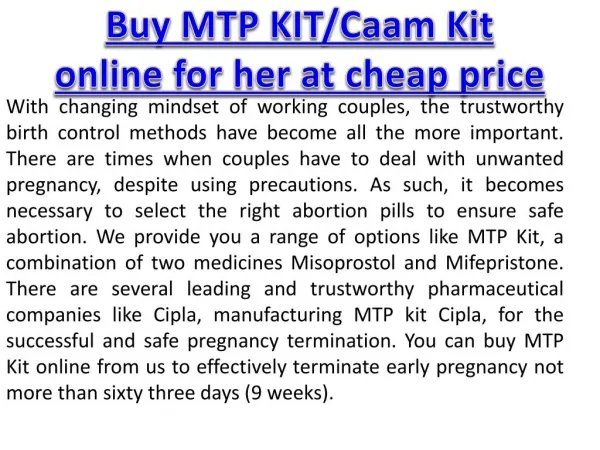 Buy MTP KIT/Caam Kit online for her at cheap price