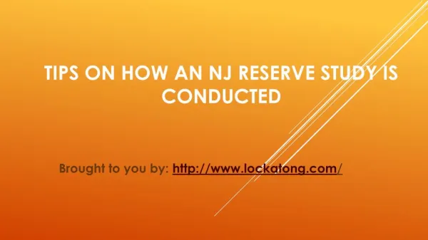 Tips On How An NJ Reserve Study Is Conducted