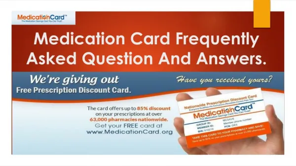 Medication Card Frequently Asked Question And Answers