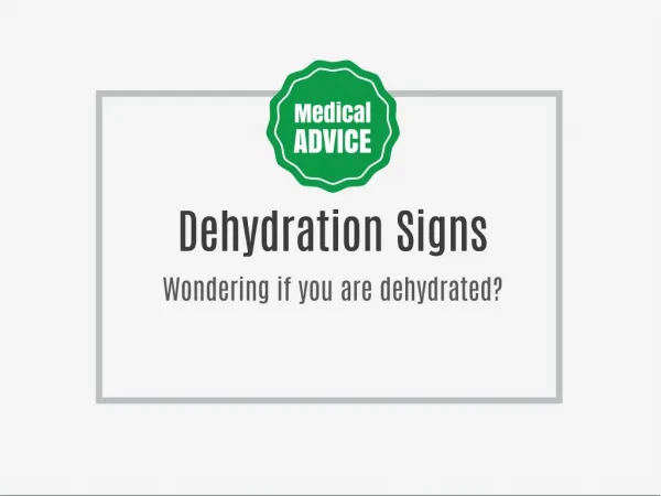 Signs of Dehydration